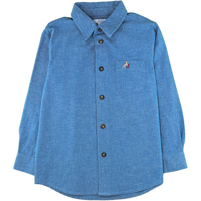 Chemise à manches longues de seconde main en coton pour enfant garçon de 6 ans - photo recto