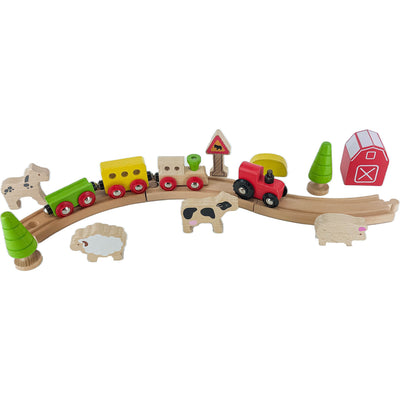 Chemin de fer "Circuit de train ferme et ses accessoires" de seconde main en bois pour enfant à partir de 3 ans - photo principale
