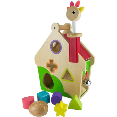 Boîte à formes géométriques "Maison d’activité Poulette Zigolos" de seconde main en bois pour enfant à partir de 18 mois - photo principale