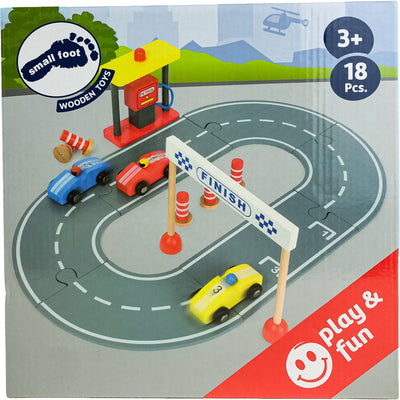 Route "Piste de course automobile avec kit petites voitures" de seconde main en bois pour enfant à partir de 3 ans - photo principale