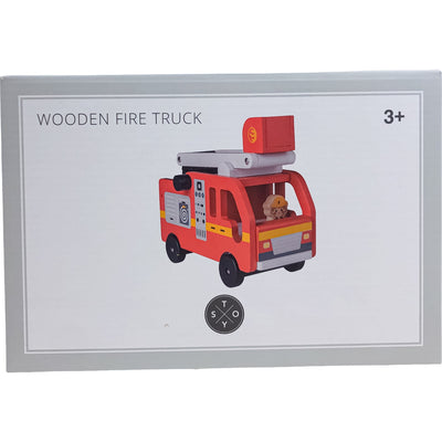 Camion de pompier "Camion de Pompiers" de seconde main en bois pour enfant à partir de 3 ans - photo principale
