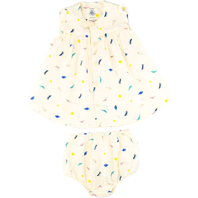 Robe avec bloomer de seconde main en coton bio pour bébé fille de 3 mois - Vue 1
