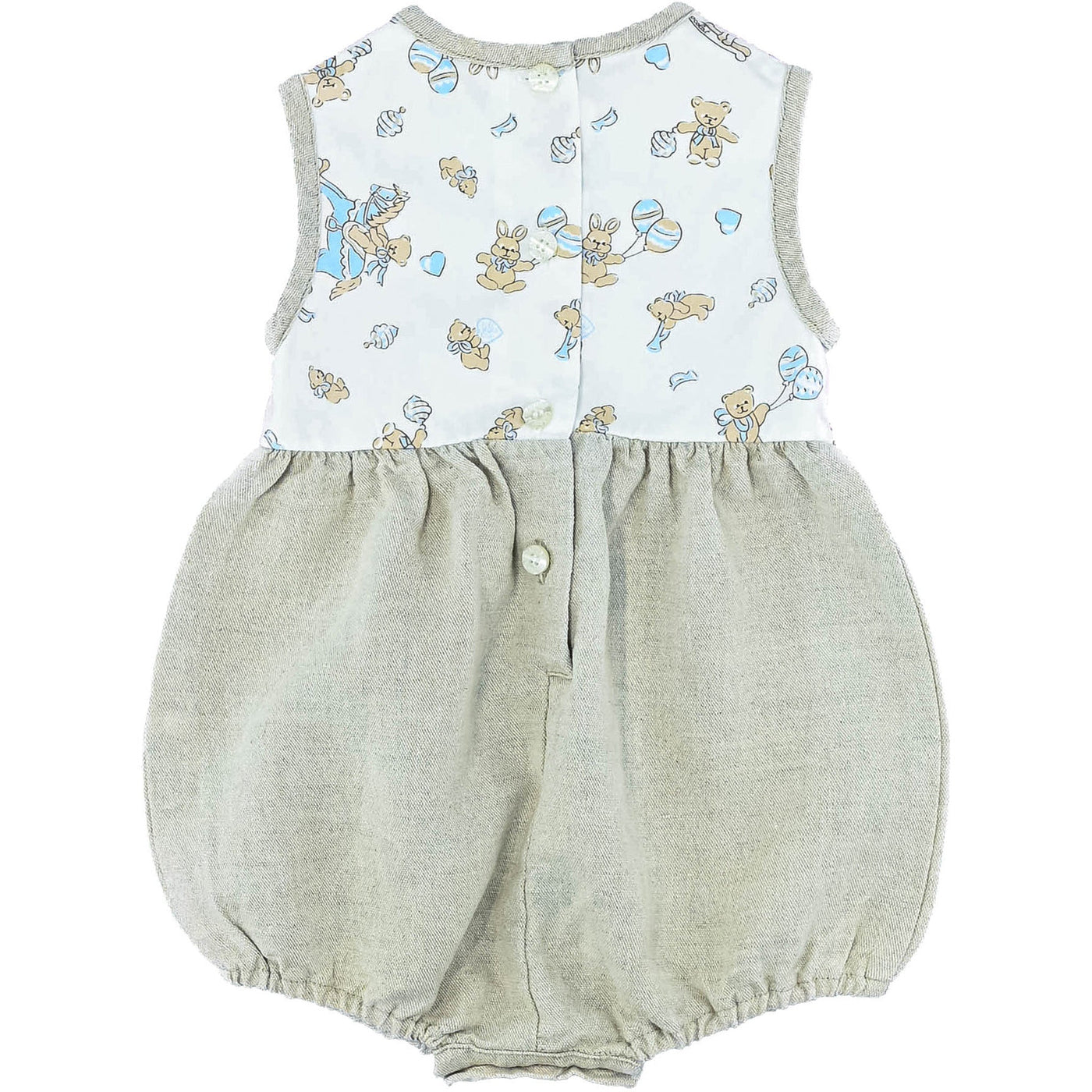 Combinaison courte de seconde main en lin et coton pour bébé garçon de 6 mois - photo verso
