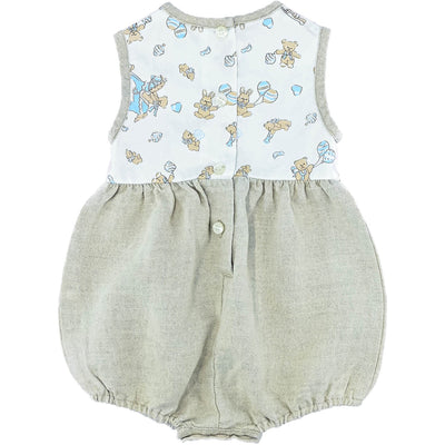 Combinaison courte de seconde main en lin et coton pour bébé garçon de 6 mois - photo verso