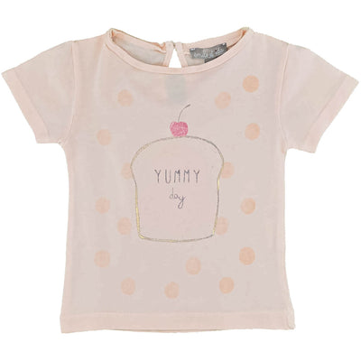 T-Shirt à manches courtes de seconde main en coton pour bébé fille de 6 mois - photo recto