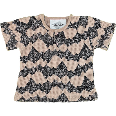 T-Shirt à manches courtes de seconde main en nid d’abeille de coton pour bébé fille de 12 mois - photo recto