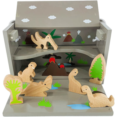 Coffret à thème "Boîte de jeu dinosaures" de seconde main en bois pour enfant à partir de 2 ans - photo principale