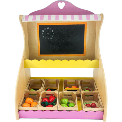 Stand de marchand "Marchande avec fruits" de seconde main en bois pour enfant à partir de 3 ans - photo principale