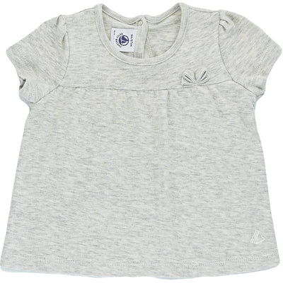 T-Shirt à manches courtes de seconde main en coton pour bébé fille de 6 mois - photo recto