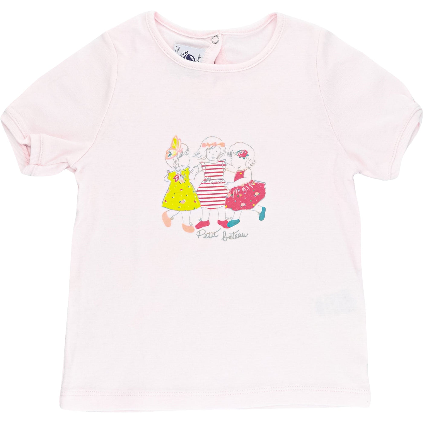 T-Shirt à manches courtes de seconde main en coton pour enfant fille de 3 ans - photo recto