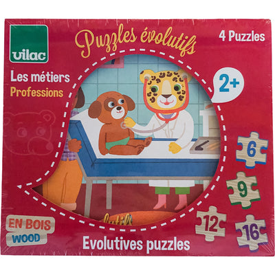 Puzzle premier âge "4 puzzles évolutifs Les métiers" de seconde main en bois pour enfant à partir de 2 ans - photo principale