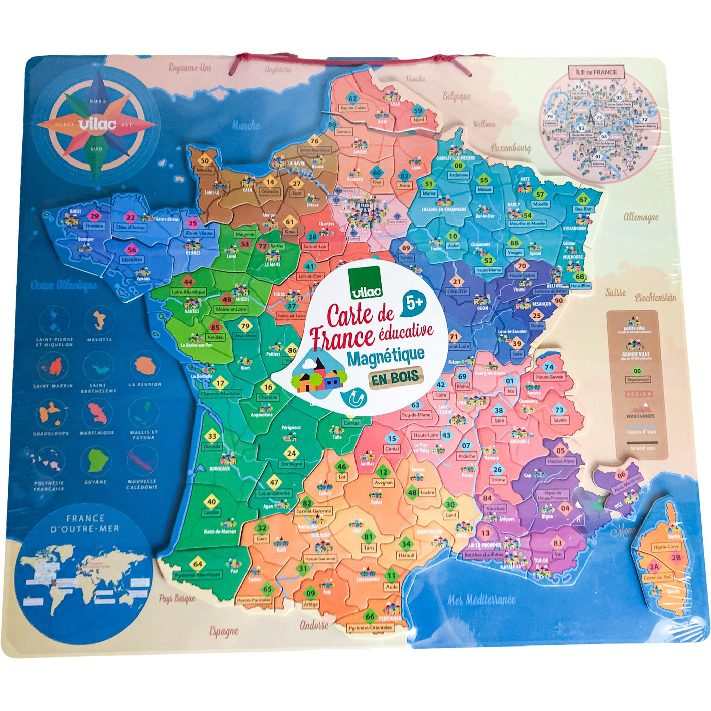 Puzzle magnétique "Puzzle magnétique 92 pièces : Carte de France éducative" de seconde main pour enfant à partir de 4 ans - photo secondaire