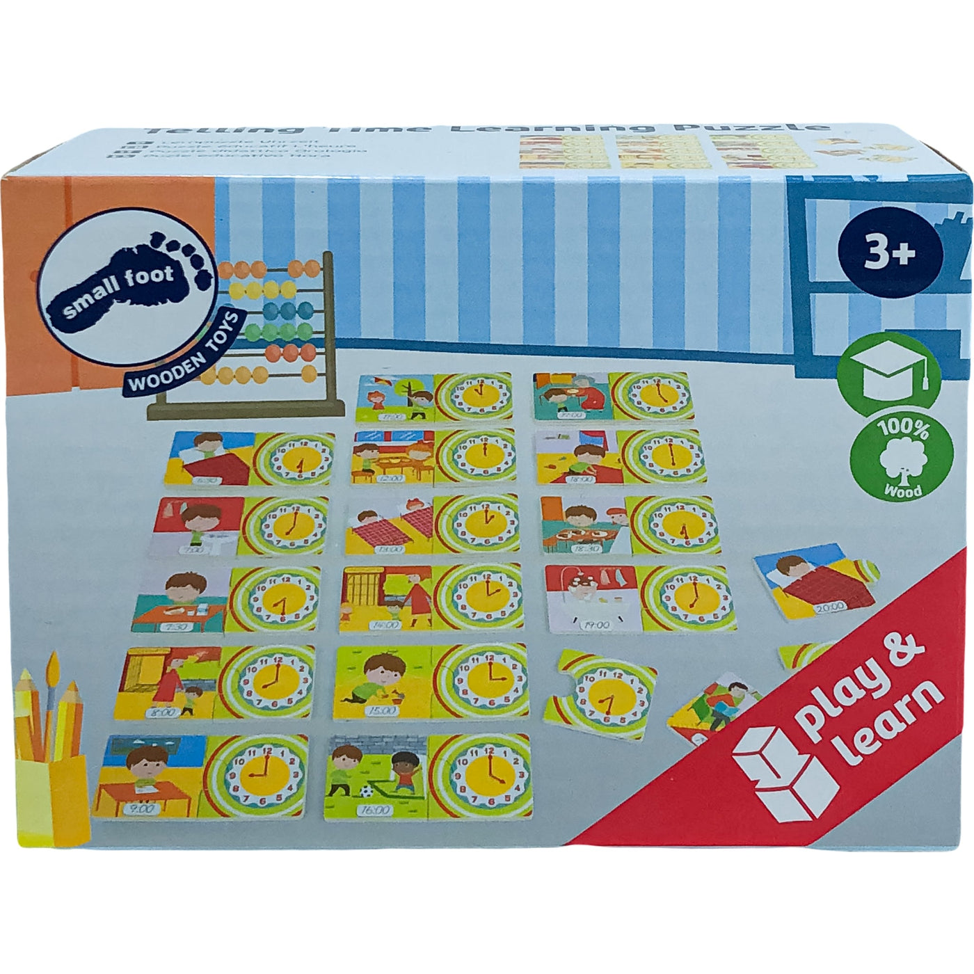 Puzzle "Puzzle éducatif L'heure" de seconde main en bois pour enfant à partir de 3 ans - photo principale