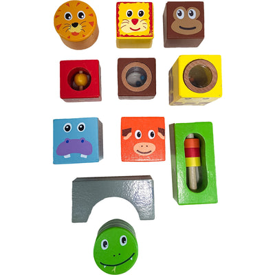 Set de cubes d'activités "Cubes sonores Animaux de la savane" de seconde main en bois pour enfant à partir de 18 mois - photo secondaire