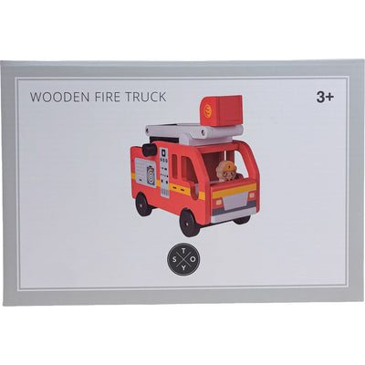 Camion de pompier "Camion de Pompiers" de seconde main en bois pour enfant à partir de 3 ans - photo principale