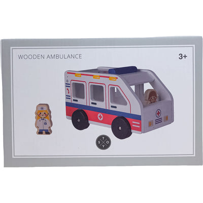 Ambulance "Ambulance" de seconde main en bois pour enfant à partir de 3 ans - photo principale
