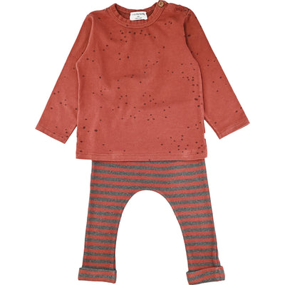Ensemble t-shirt à manches longues + sarouel de seconde main en coton, acrylique et élasthanne pour bébé fille de 18 mois - photo principale