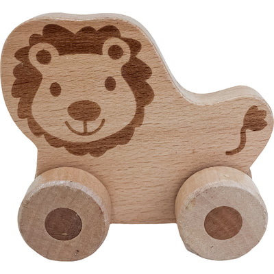Figurine "Animal à roulettes : Lion" de seconde main en bois pour enfant à partir de 12 mois - Vue 1