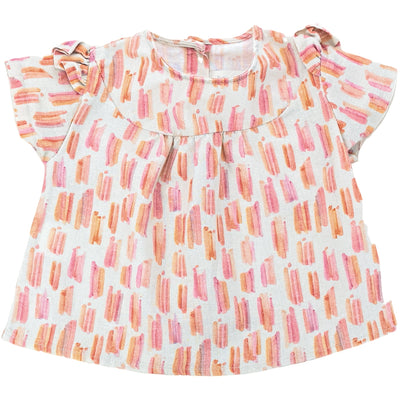 Blouse à manches courtes de seconde main en lin pour bébé fille de 9 mois - Vue 1