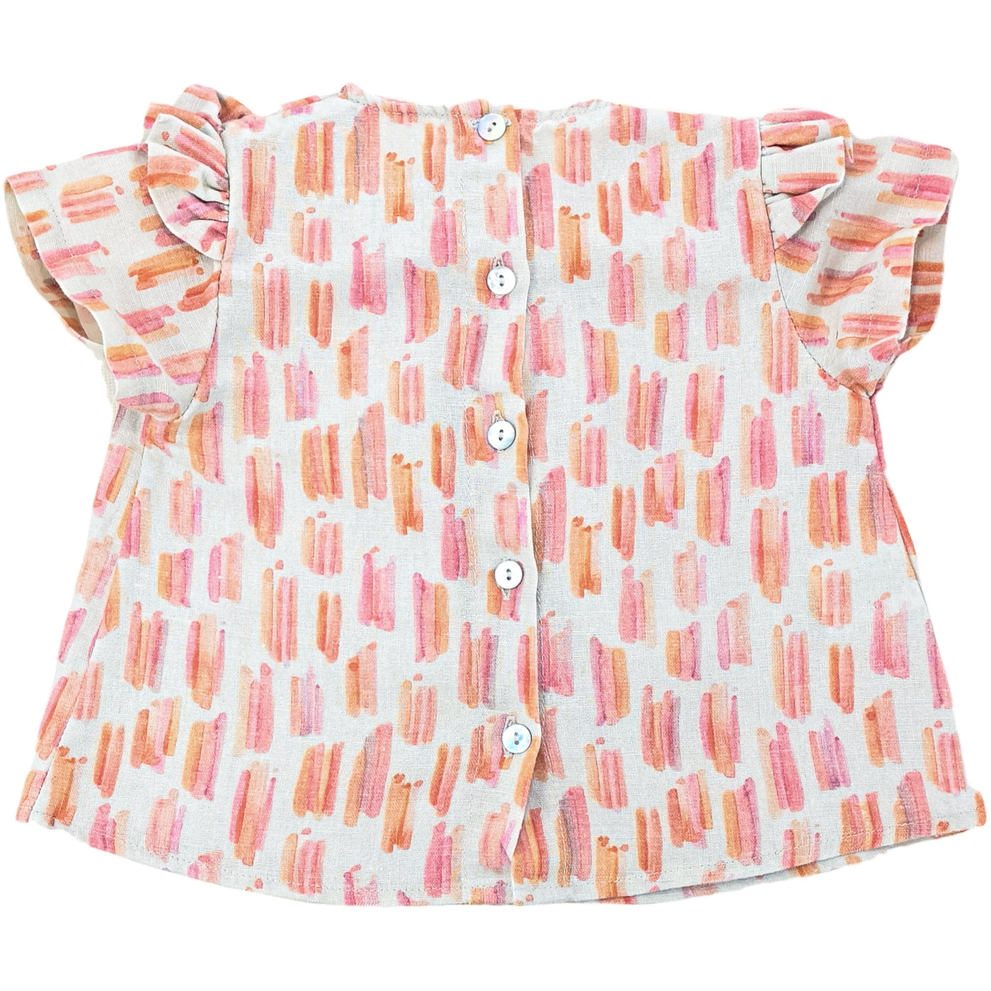 Blouse à manches courtes de seconde main en lin pour bébé fille de 9 mois - Vue 2