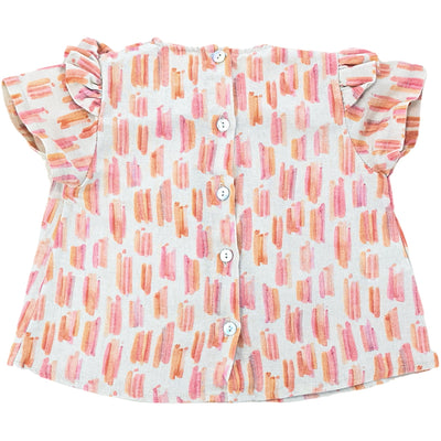 Blouse à manches courtes de seconde main en lin pour bébé fille de 9 mois - Vue 2