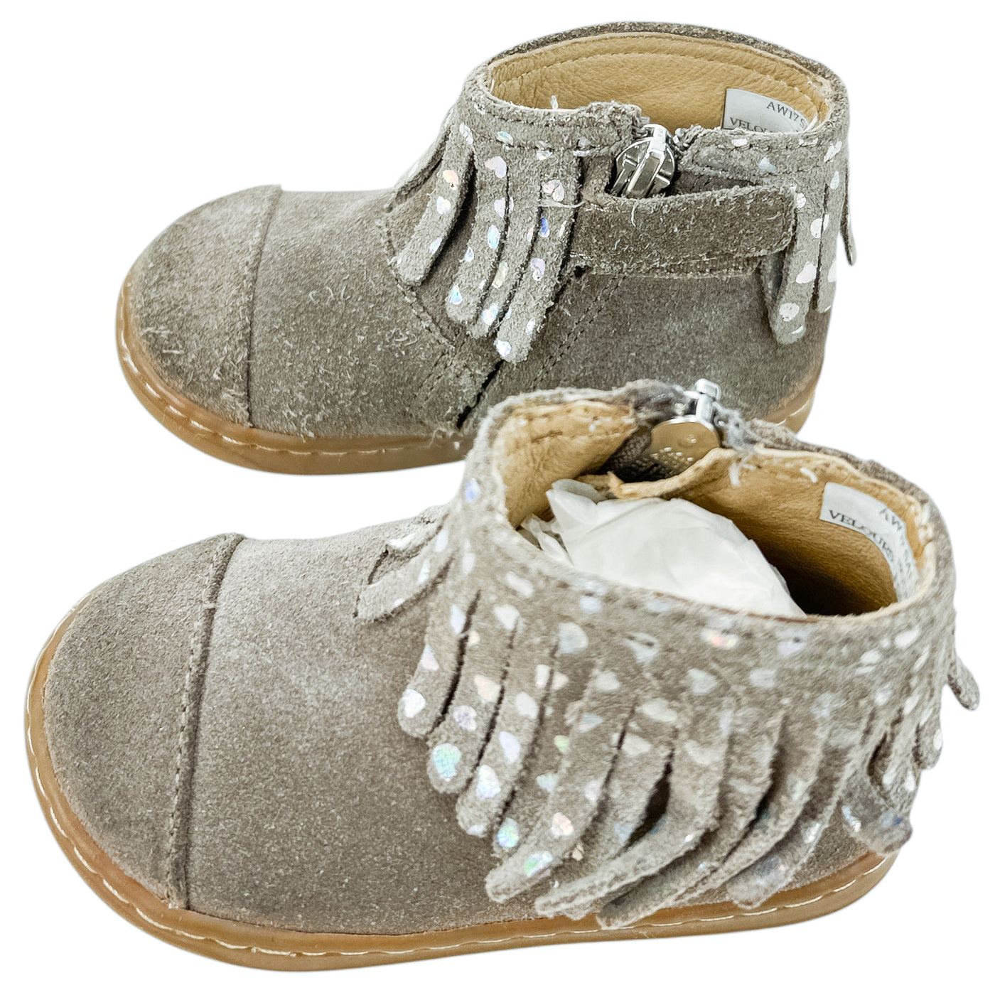 Bottillons de seconde main en cuir nubuck fille - Vue 3