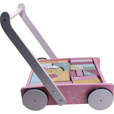 Chariot de marche "Chariot à Blocs Flowers" de seconde main en bois pour enfant à partir de 12 mois - Vue 2