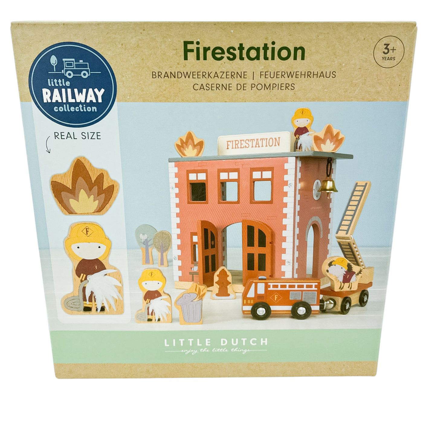 Camion de pompier "Coffret Caserne de Pompiers" de seconde main en bois pour enfant à partir de 3 ans - Vue 1