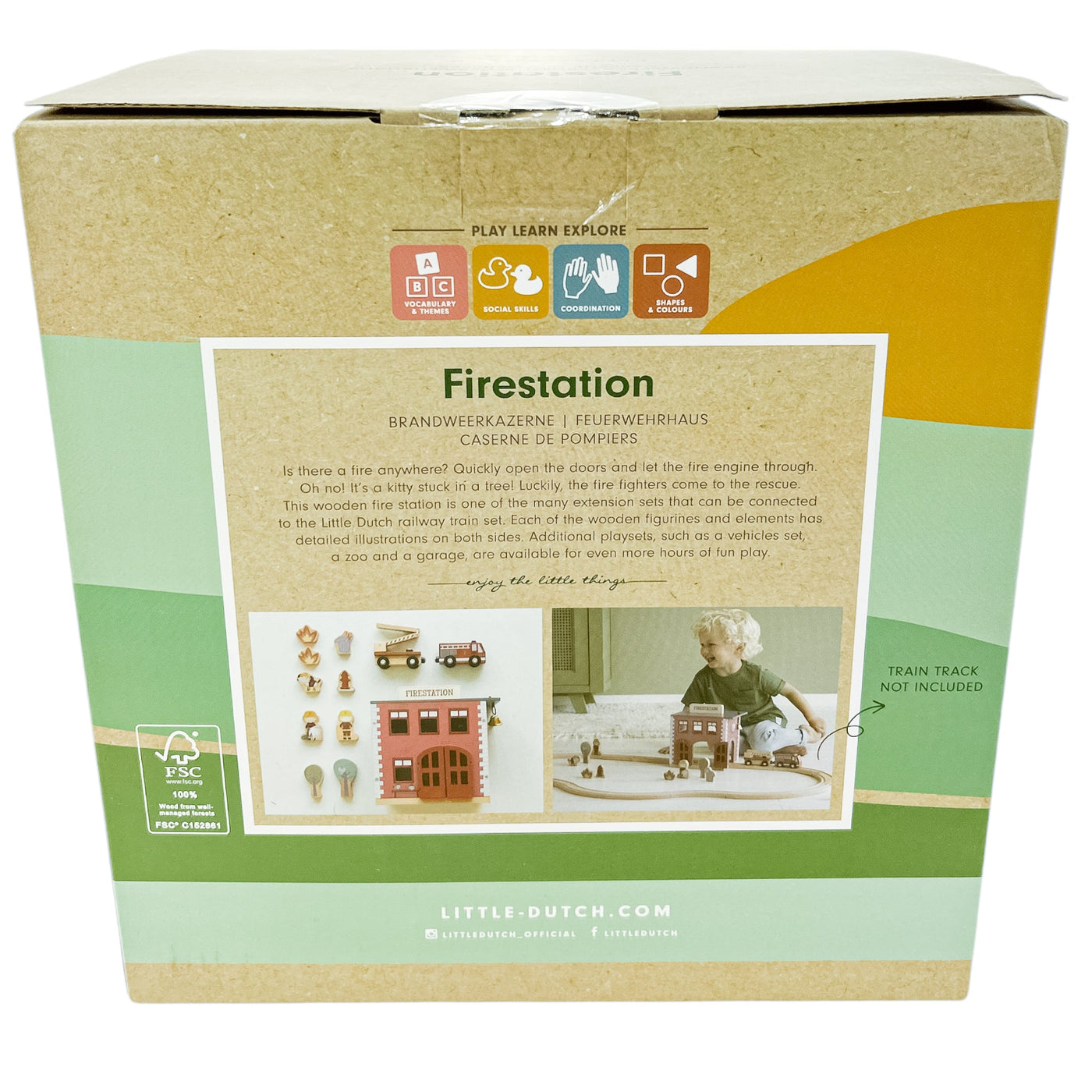 Camion de pompier "Coffret Caserne de Pompiers" de seconde main en bois pour enfant à partir de 3 ans - Vue 3