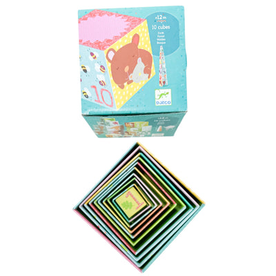 Jeu éducatif "Cubes empilables Forêt (10 cubes)" de seconde main en carton pour enfant à partir de 12 mois - Vue 2