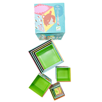 Jeu éducatif "Cubes empilables Forêt (10 cubes)" de seconde main en carton pour enfant à partir de 12 mois - Vue 3