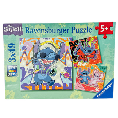 Boîte de puzzles "Disney Stitch Puzzles 3 x 49 pièces" de seconde main en carton pour enfant à partir de 5 ans - Vue 1