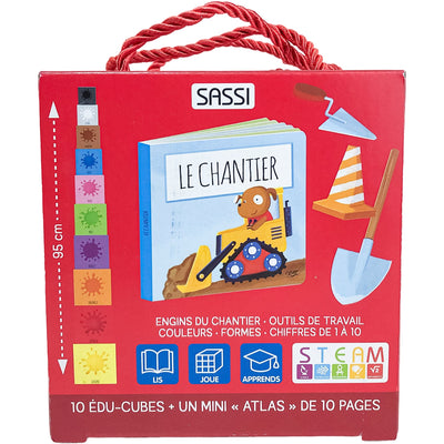 Set de cubes d'activités "Edu-cubes le chantier et un mini-atlas" de seconde main pour enfant à partir de 2 ans - Vue 1