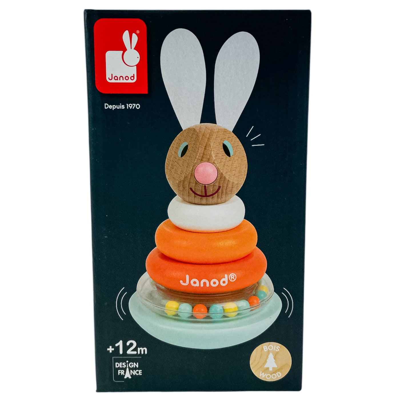 Anneaux à empiler "Empilable Culbuto Lapin" de seconde main en bois pour enfant à partir de 12 mois - Vue 1