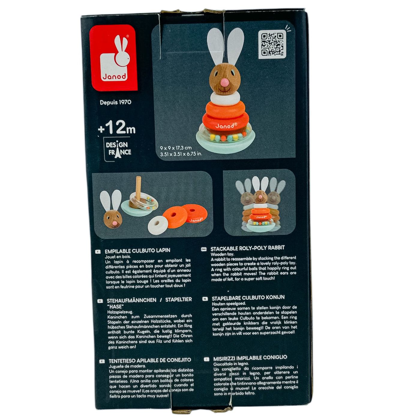 Anneaux à empiler "Empilable Culbuto Lapin" de seconde main en bois pour enfant à partir de 12 mois - Vue 3