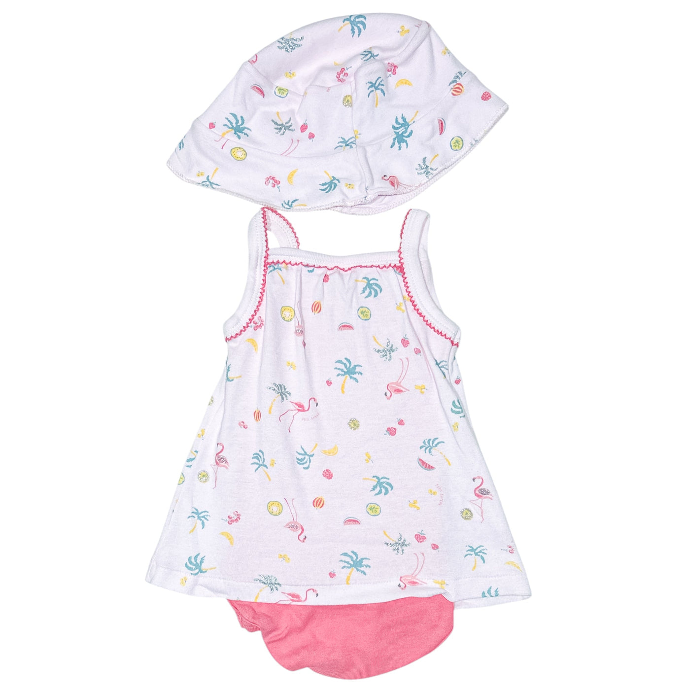 Ensemble body à manches courtes + bob de seconde main en coton pour bébé fille de 3 mois - Vue 2