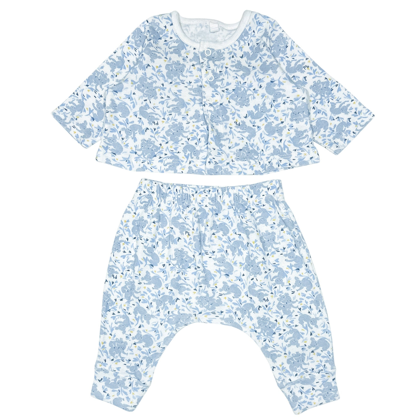 Ensemble cardigan + sarouel de seconde main en coton bio pour bébé de 1 mois - Vue 1