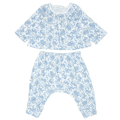 Ensemble cardigan + sarouel de seconde main en coton bio pour bébé de 1 mois - Vue 1