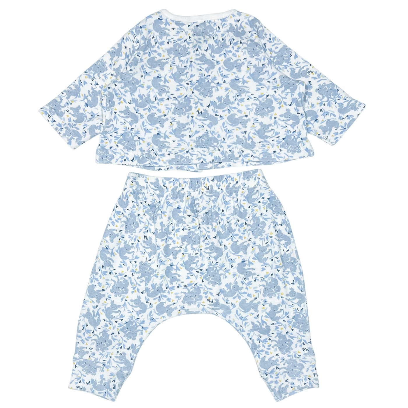 Ensemble cardigan + sarouel de seconde main en coton bio pour bébé de 1 mois - Vue 2