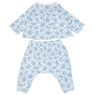 Ensemble cardigan + sarouel de seconde main en coton bio pour bébé de 1 mois - Vue 2