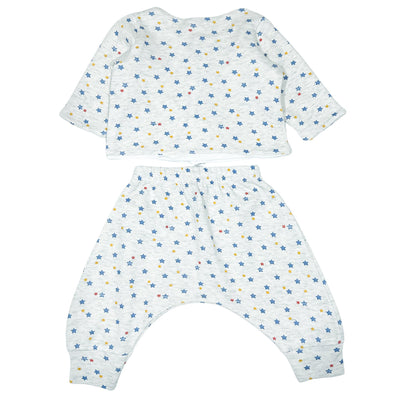 Ensemble cardigan + sarouel de seconde main en coton bio pour bébé de 1 mois - Vue 2