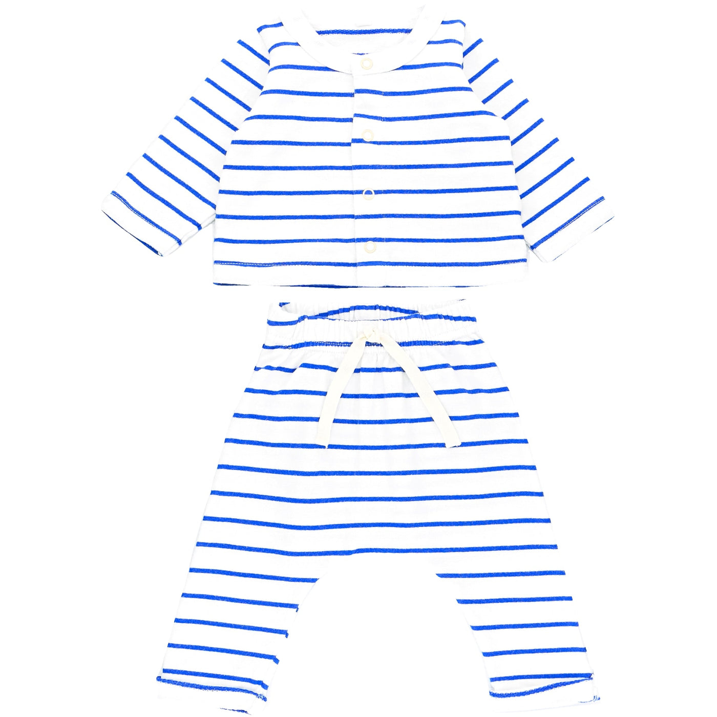 Ensemble cardigan + sarouel de seconde main en coton bio pour bébé de 1 mois - Vue 1