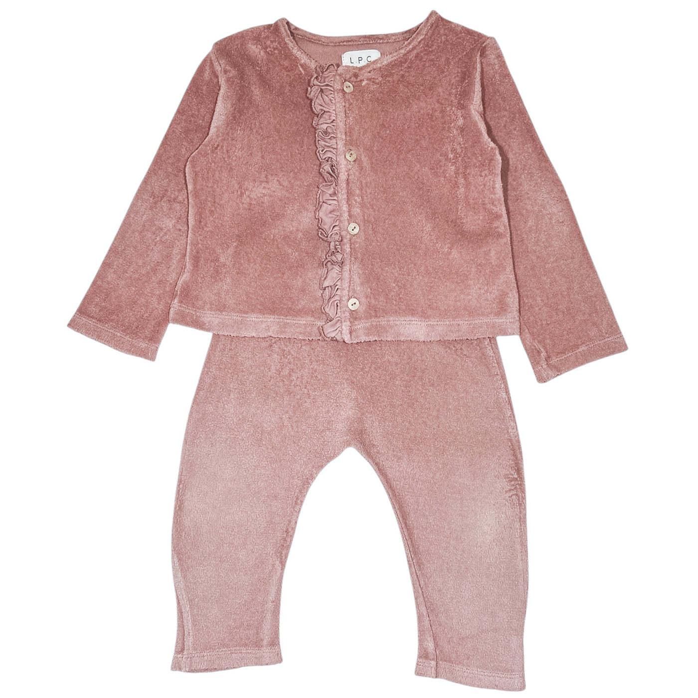 Ensemble cardigan + sarouel de seconde main en matière éponge pour bébé fille de 12 mois - Vue 1