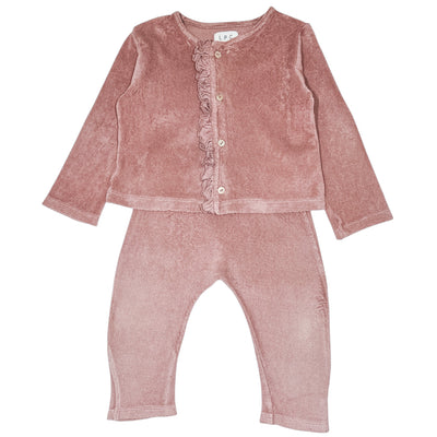 Ensemble cardigan + sarouel de seconde main en matière éponge pour bébé fille de 12 mois - Vue 1