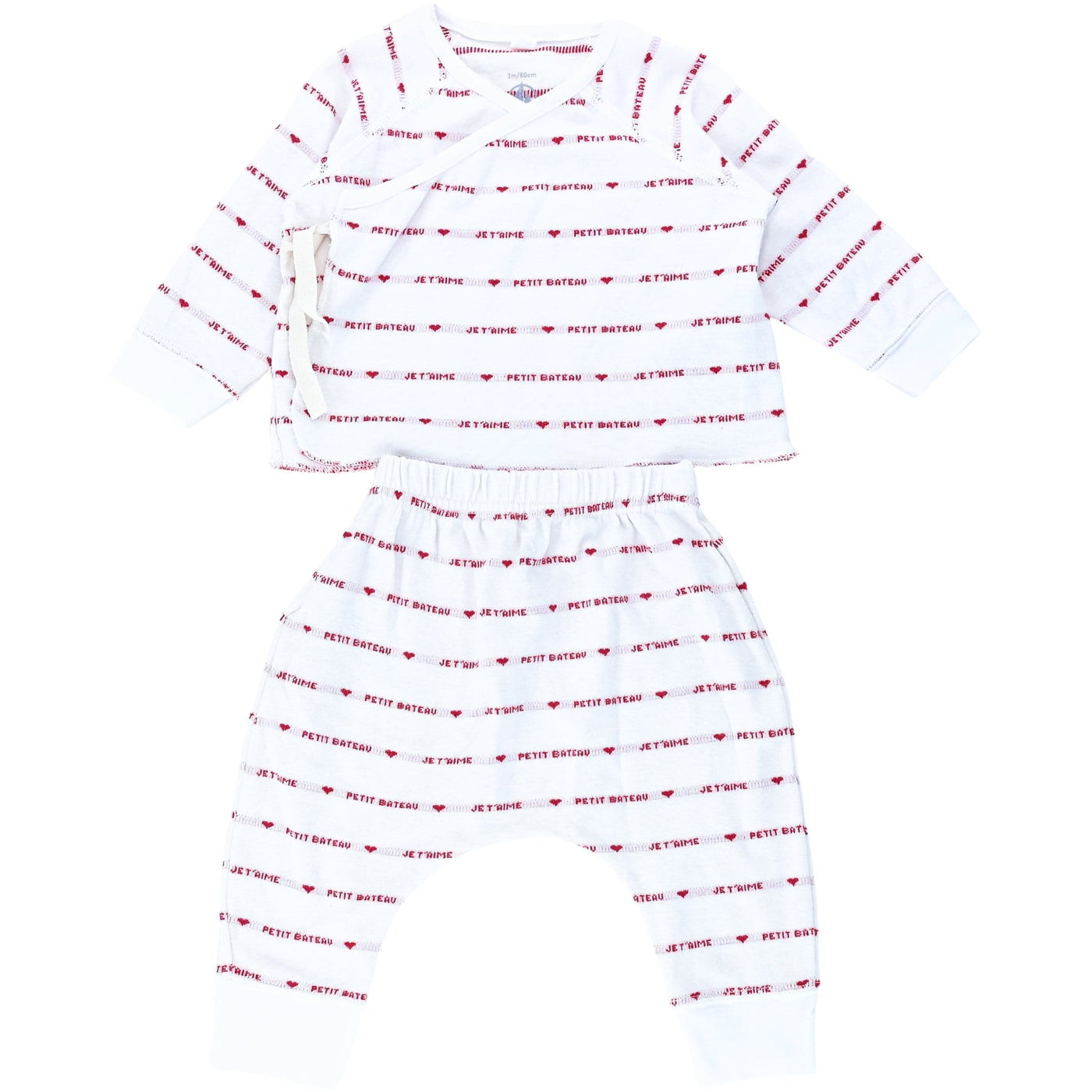 Ensemble cardigan + sarouel de seconde main en coton pour bébé fille de 3 mois - Vue 1