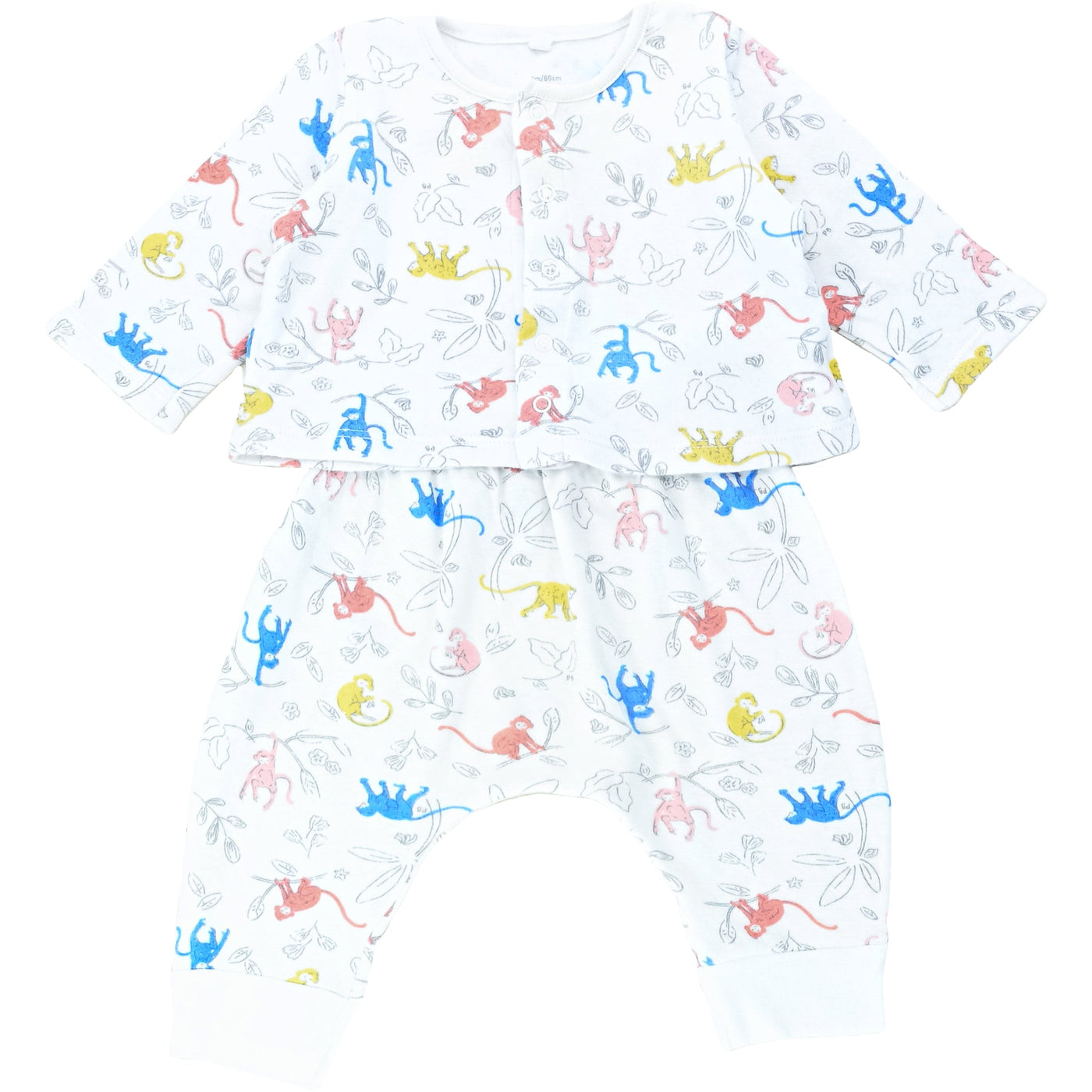 Ensemble cardigan + sarouel de seconde main en coton bio pour bébé de 3 mois - Vue 1