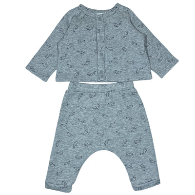 Ensemble cardigan + sarouel de seconde main en coton pour bébé de 3 mois - Vue 1