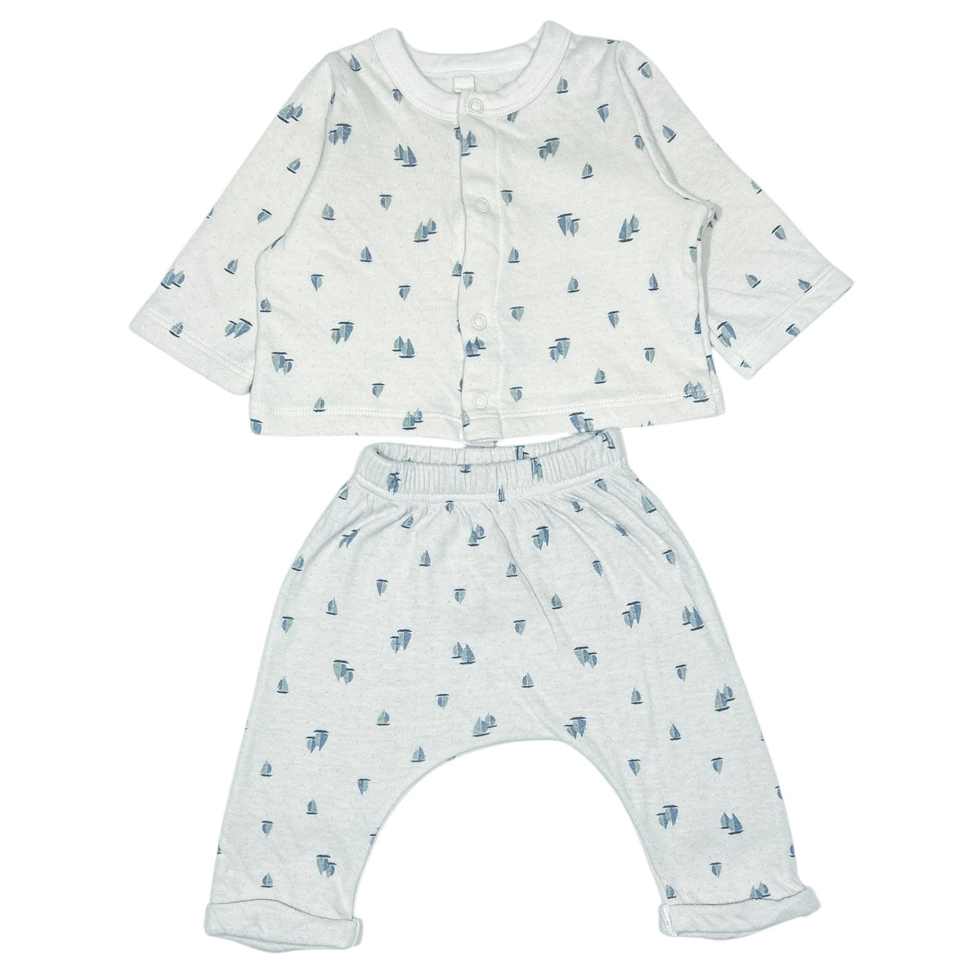 Ensemble cardigan + sarouel de seconde main en coton pour bébé de 3 mois - Vue 1