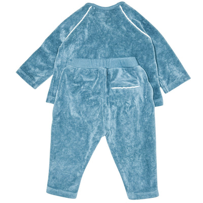 Ensemble cardigan + sarouel de seconde main en velours pour bébé de 3 mois - Vue 3
