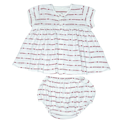 Ensemble robe à manches courtes + bloomer de seconde main en coton bio pour bébé fille de 6 mois - Vue 1